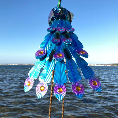 Tall Peacock Solar Light Garden Ornament