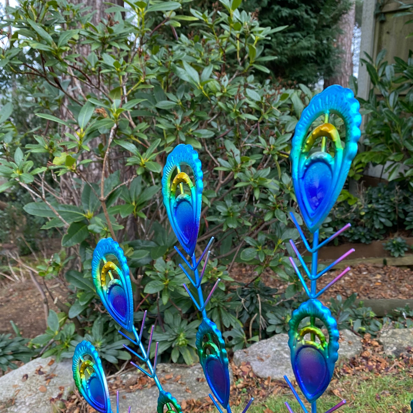 Fan Tail Peacock Solar Light Garden Ornament