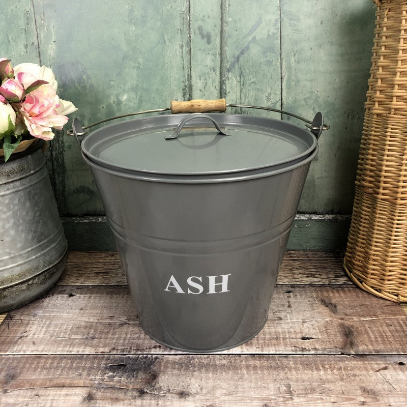 Fireside Ash Bucket & Shovel in French Grey