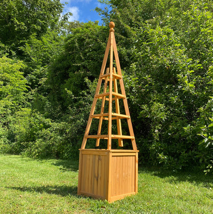 Wooden Garden Obelisk Planter with Liner