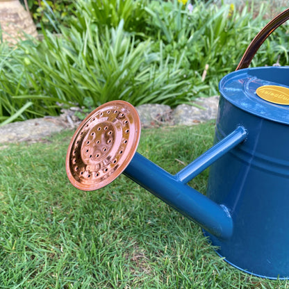 Heritage Blue & Copper Metal Watering Can (3.5 Litre)