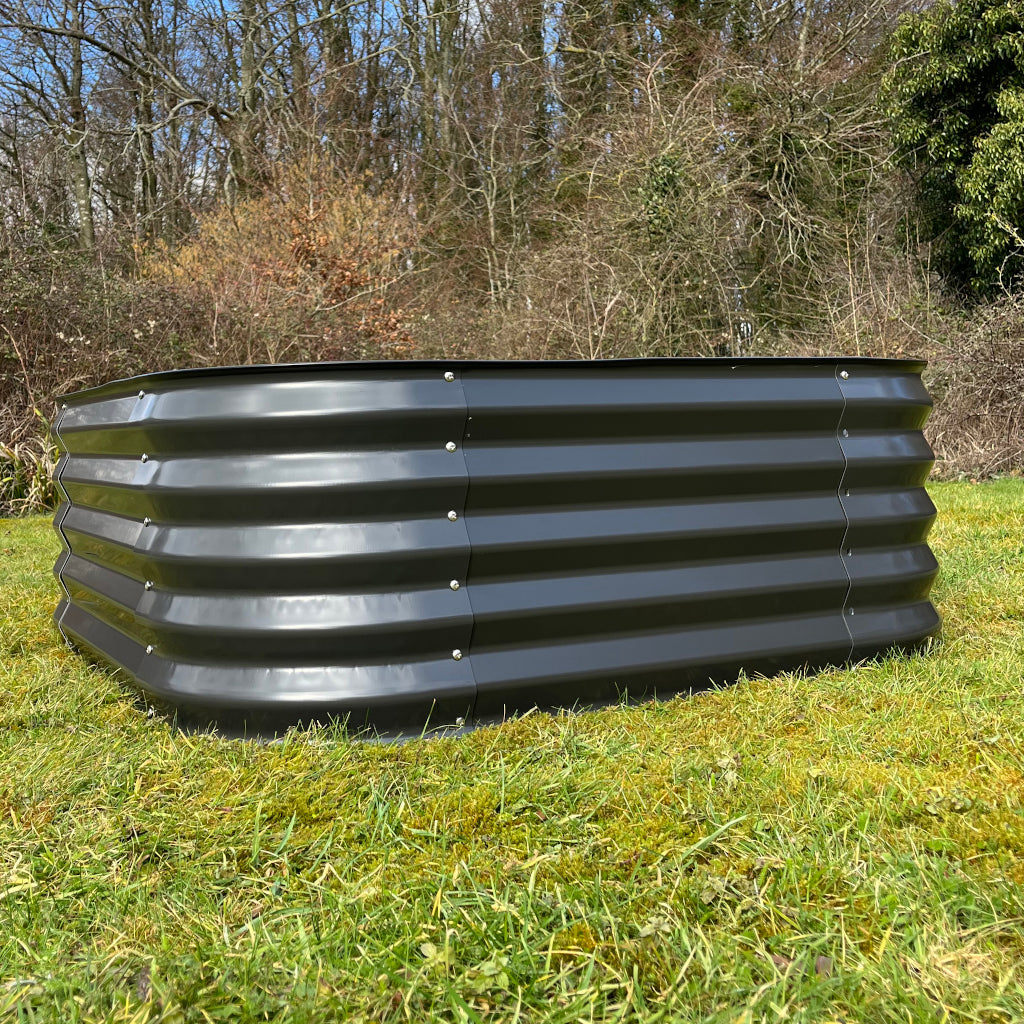 Large Metal Raised Vegetable Bed in Dark Grey (120cm)