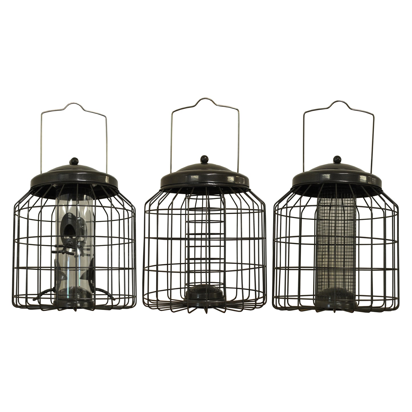 Delux Heavy Duty Squirrel Proof Hanging Nut, Seed & Fat Ball Bird Feeders (Set of 3)