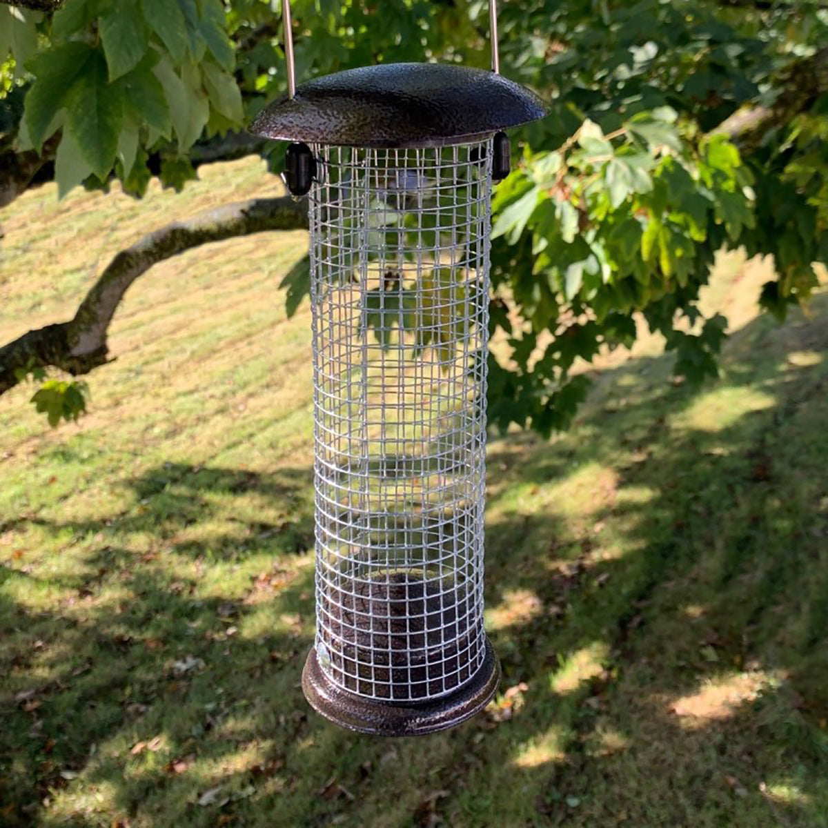 Metal Bird Feeding Station with 2 Feeders, Mealworm Tray and Water Dish