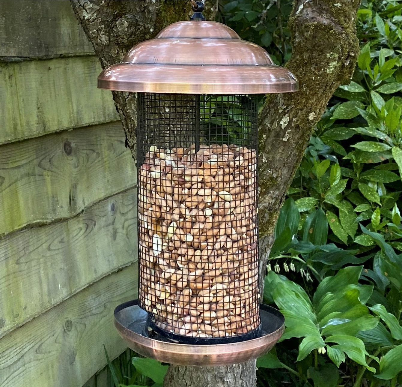 Copper Extra Large Hanging Metal Bird Nut Feeder