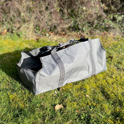 Canvas Log Carrier Firewood Bag in French Grey