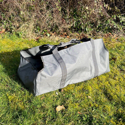 Canvas Log Carrier Firewood Bag in French Grey