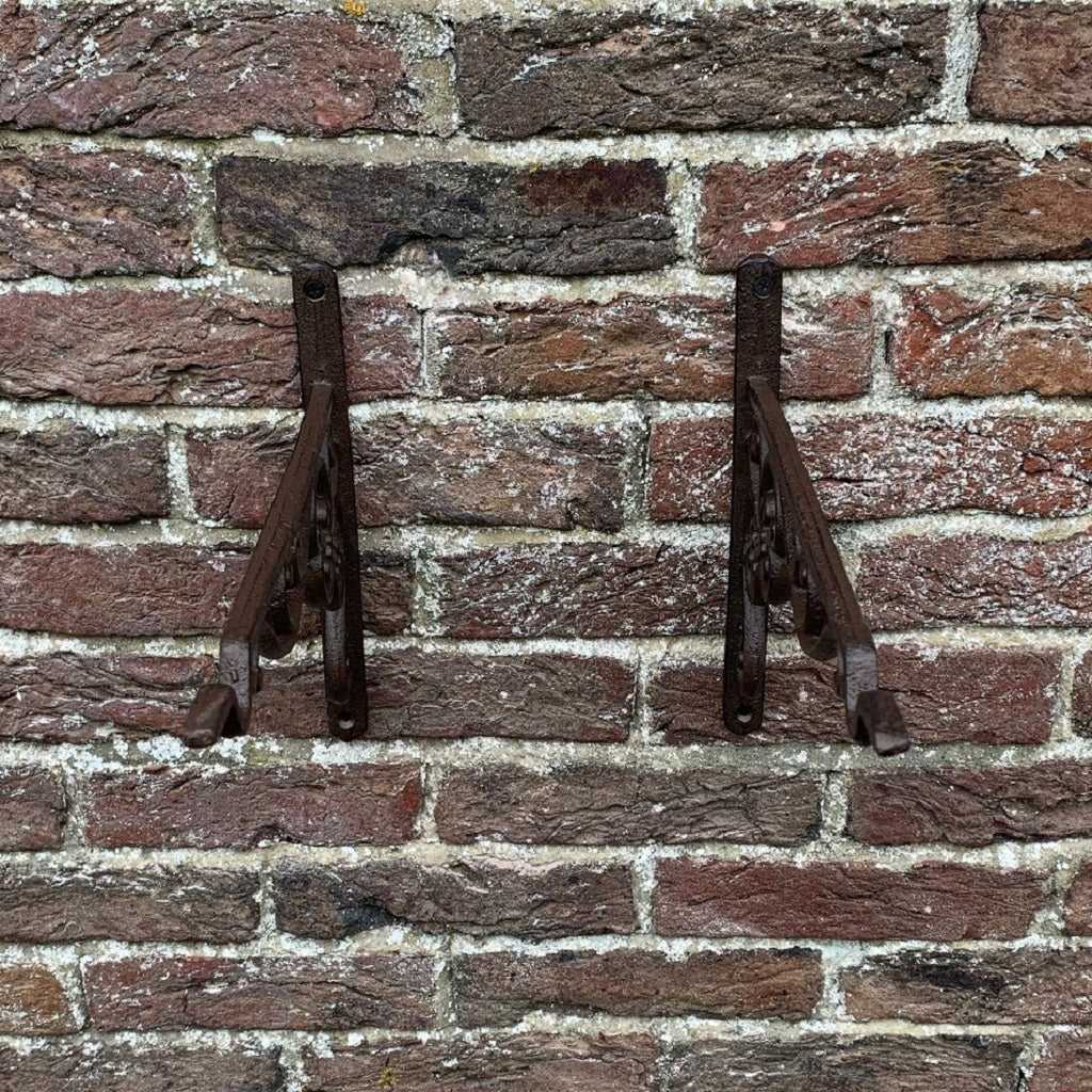 Antique Brown Cast Iron Hanging Basket Hook