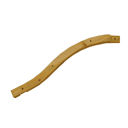 A left hand top piece for a wooden garden arch with a curved shape.
