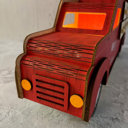 Wooden Truck Advent Calendar with LED Lights
