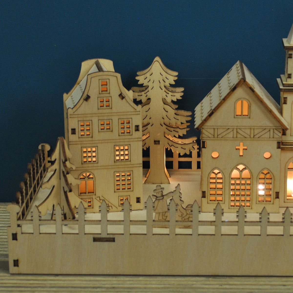 LED Annecy Wooden Christmas Village