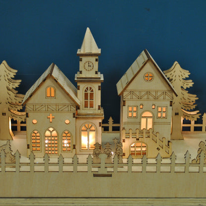 LED Annecy Wooden Christmas Village