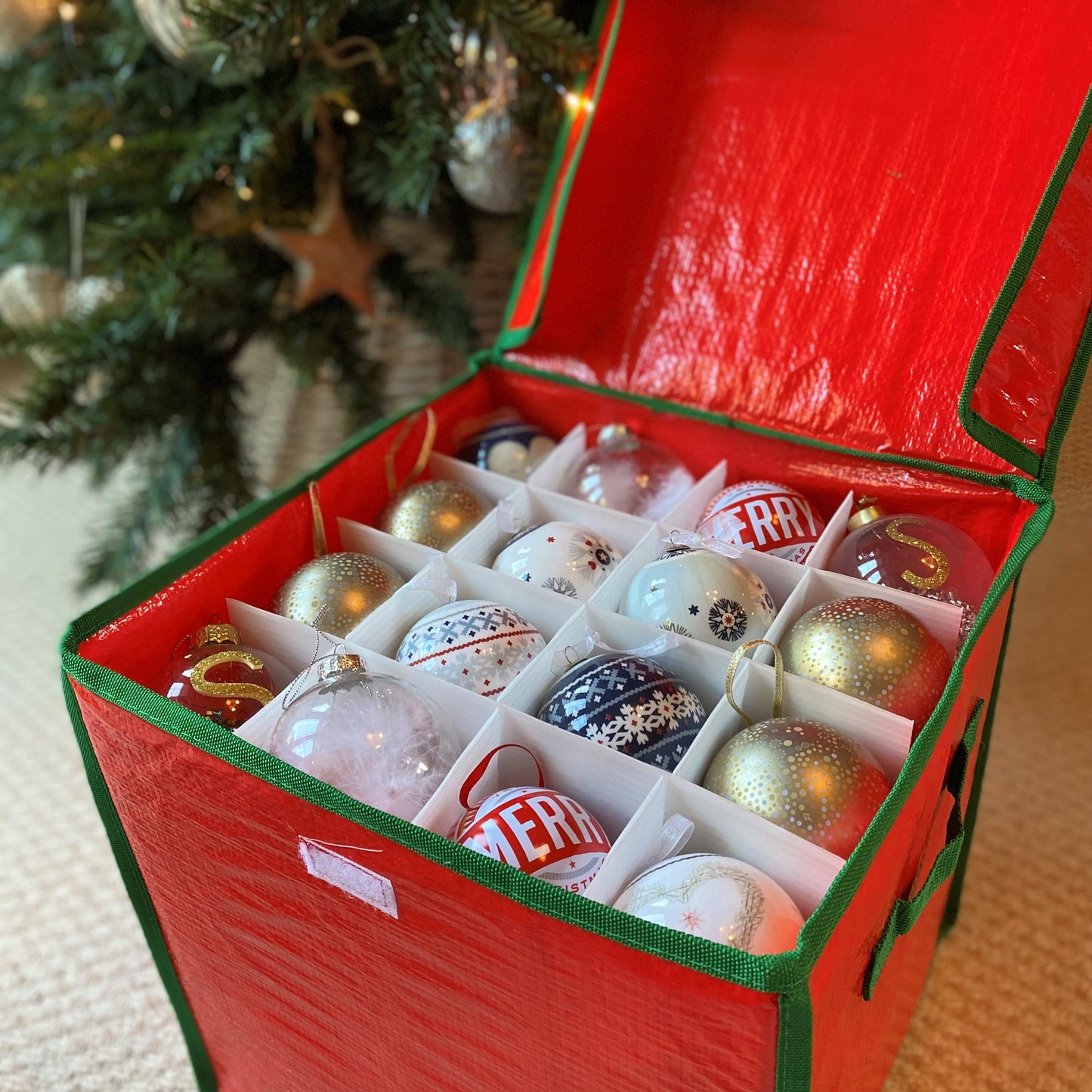 Christmas Bauble Decorations Storage Box (Set of Two)