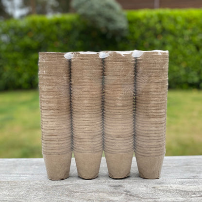 144 x 7cm Eco Round Fibre Biodegradable and Compostable Plant Pots