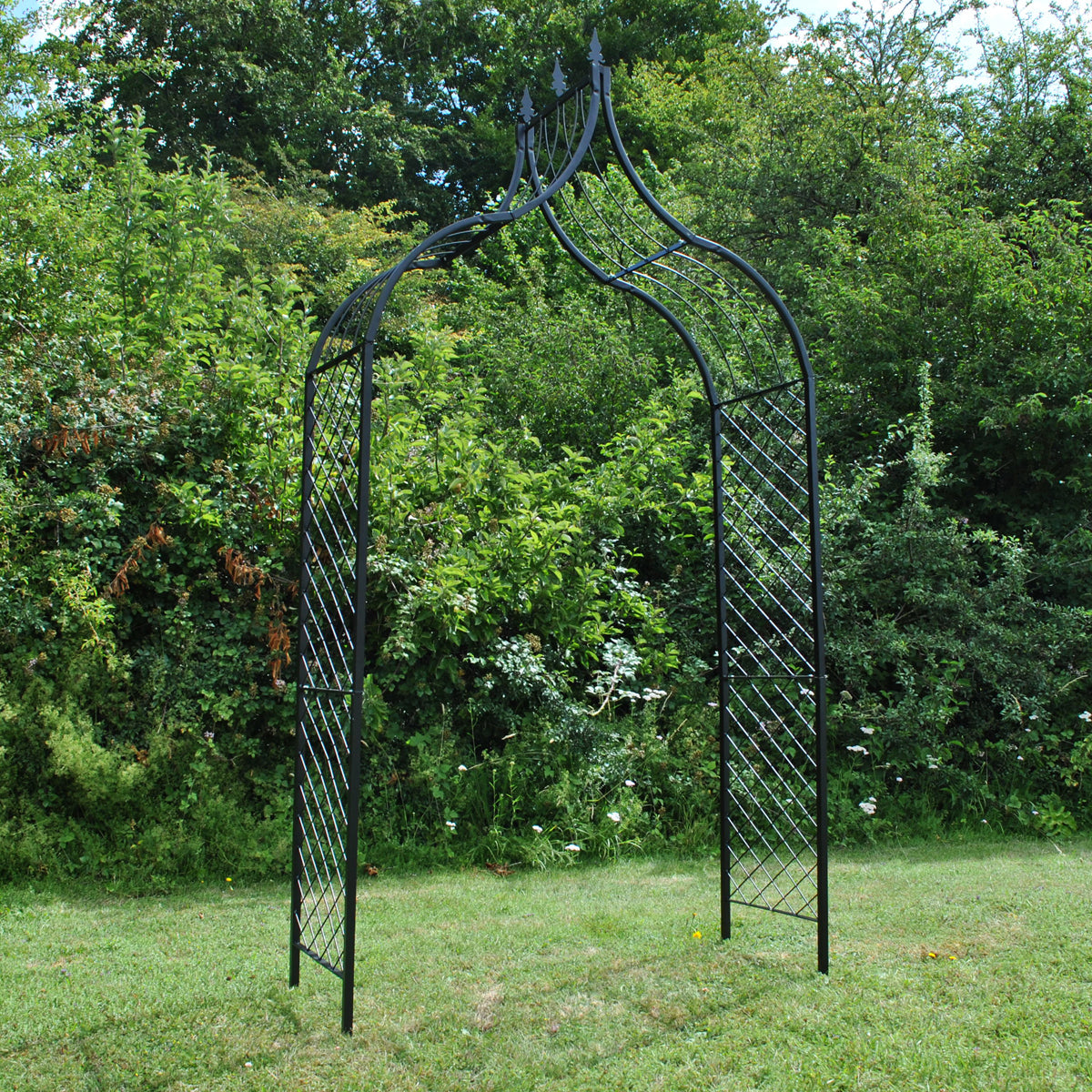Tuscan Metal Decorative Garden Arch with Ground Spikes