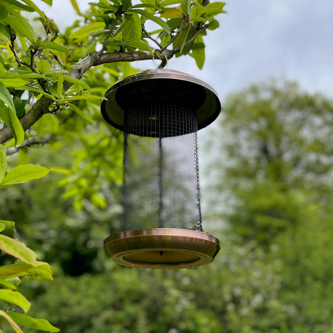 Copper Extra Large Hanging Metal Bird Nut Feeder