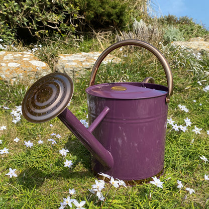 Heritage Heather & Copper Metal Watering Can with Rose (9 Litre)