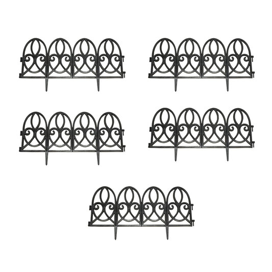 Traditional Black Plastic Garden Lawn Edging (56cm x 30cm) - 5 Panels