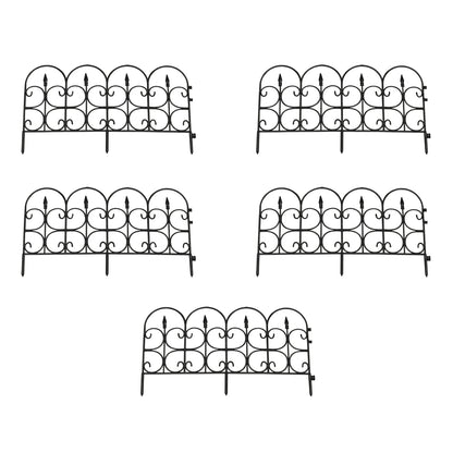 Hampton Black Plastic Garden Lawn Edging (59cm x 32cm) - 5 Panels