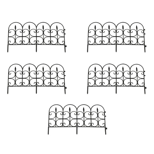 Hampton Black Plastic Garden Lawn Edging (59cm x 32cm) - 5 Panels