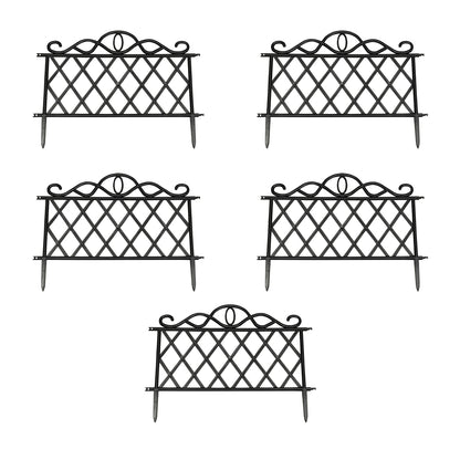 Lattice Black Plastic Garden Lawn Edging (45cm x 35cm) - 5 Panels