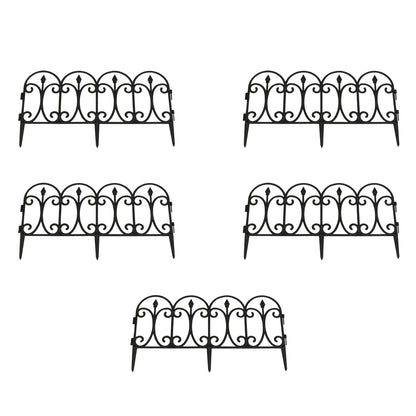 Kew Black Plastic Garden Lawn Edging (60.5cm x 32.5cm) - 5 Panels