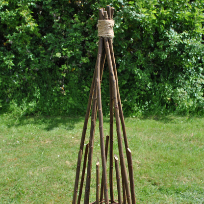 Set of 2 Spiral Willow Garden Obelisks (1.5m)