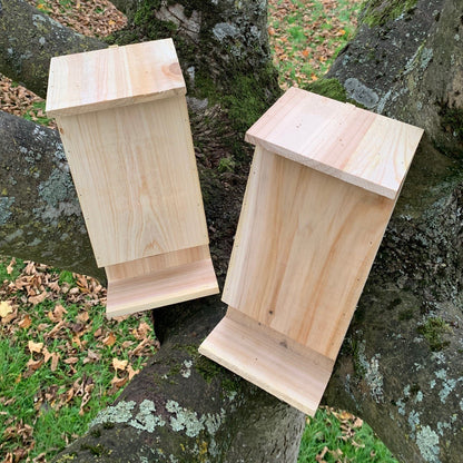 Wooden Bat Box House Rooster Nest with Landing Perch