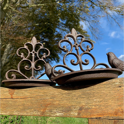 Conwy Cast Iron Wall Mounted Bird Feeder (Set of 2)