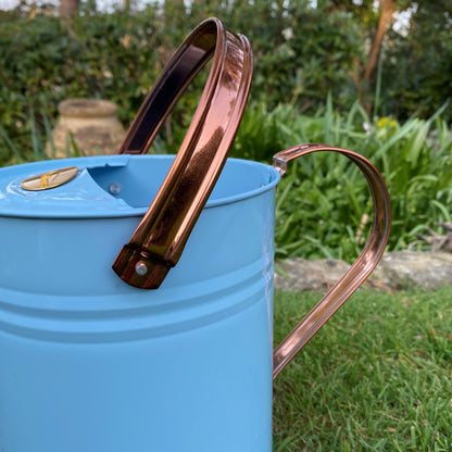 Duck Egg Blue & Copper Metal Watering Can (3.5 Litre)