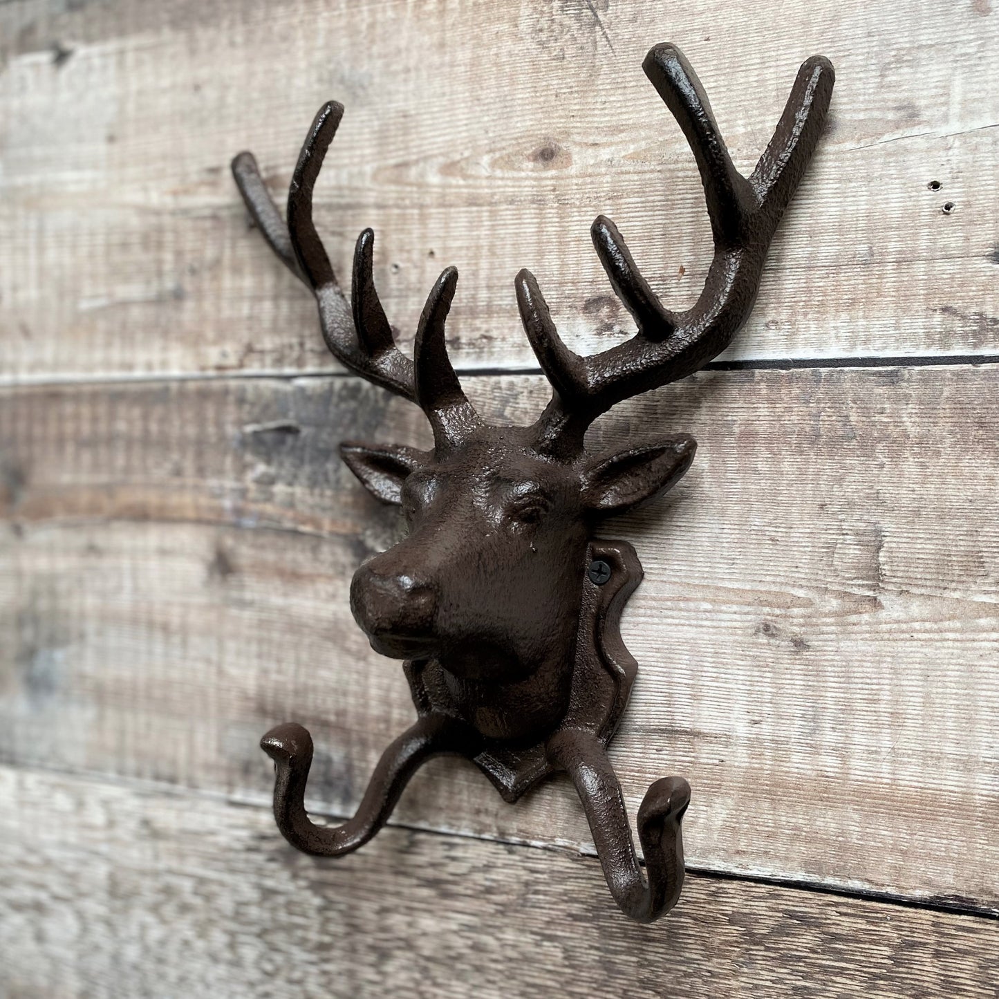 Metal Deer Head Coat Hook Lot of 4 Wall Mount Stag Hooks Figurine fxx*