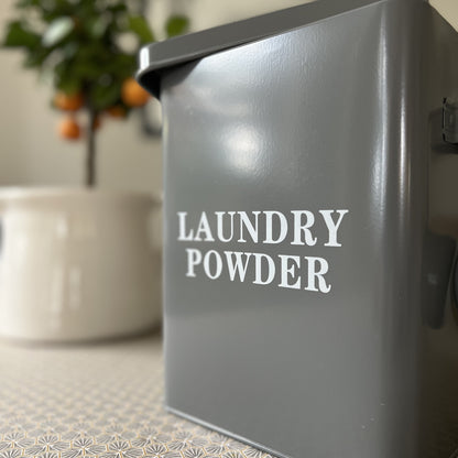 Laundry Powder Storage Tin in French Grey