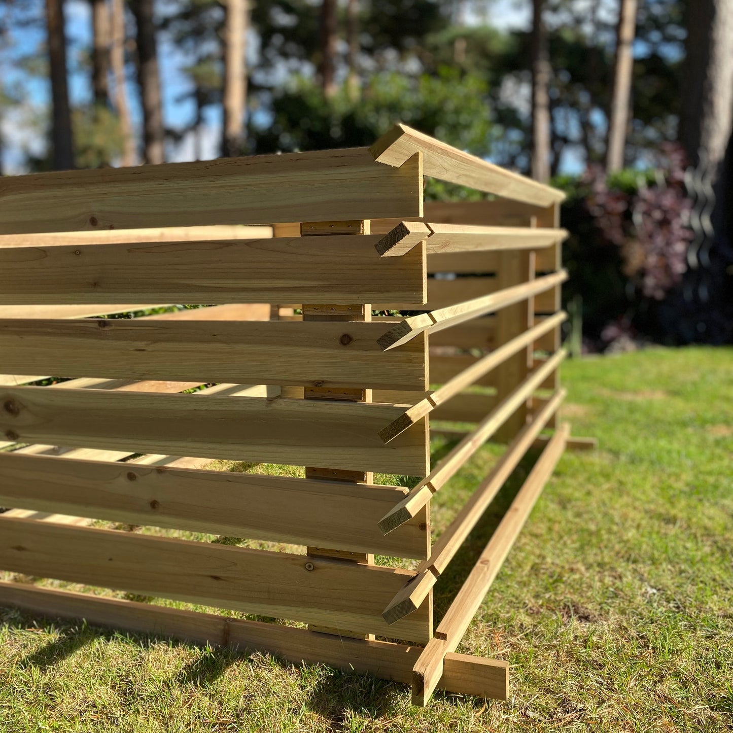 Set of 2 Wooden Slatted Garden Composters (65cm x 120cm)