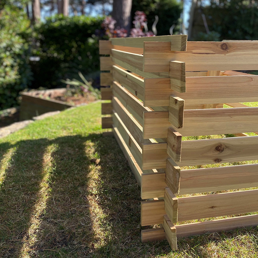 Set of 2 Wooden Slatted Garden Composters (65cm x 120cm)