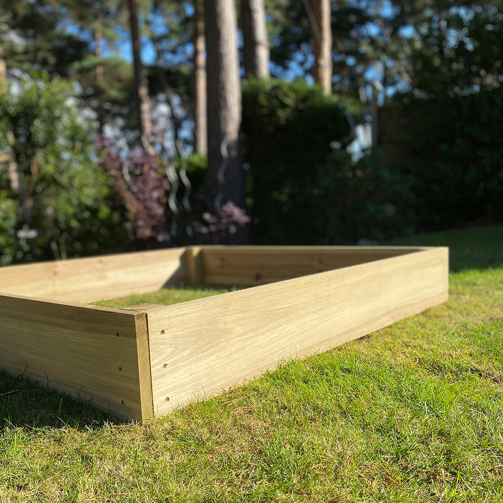 Wooden Raised Vegetable Bed with Waterproof Cover (122cm x 18cm)