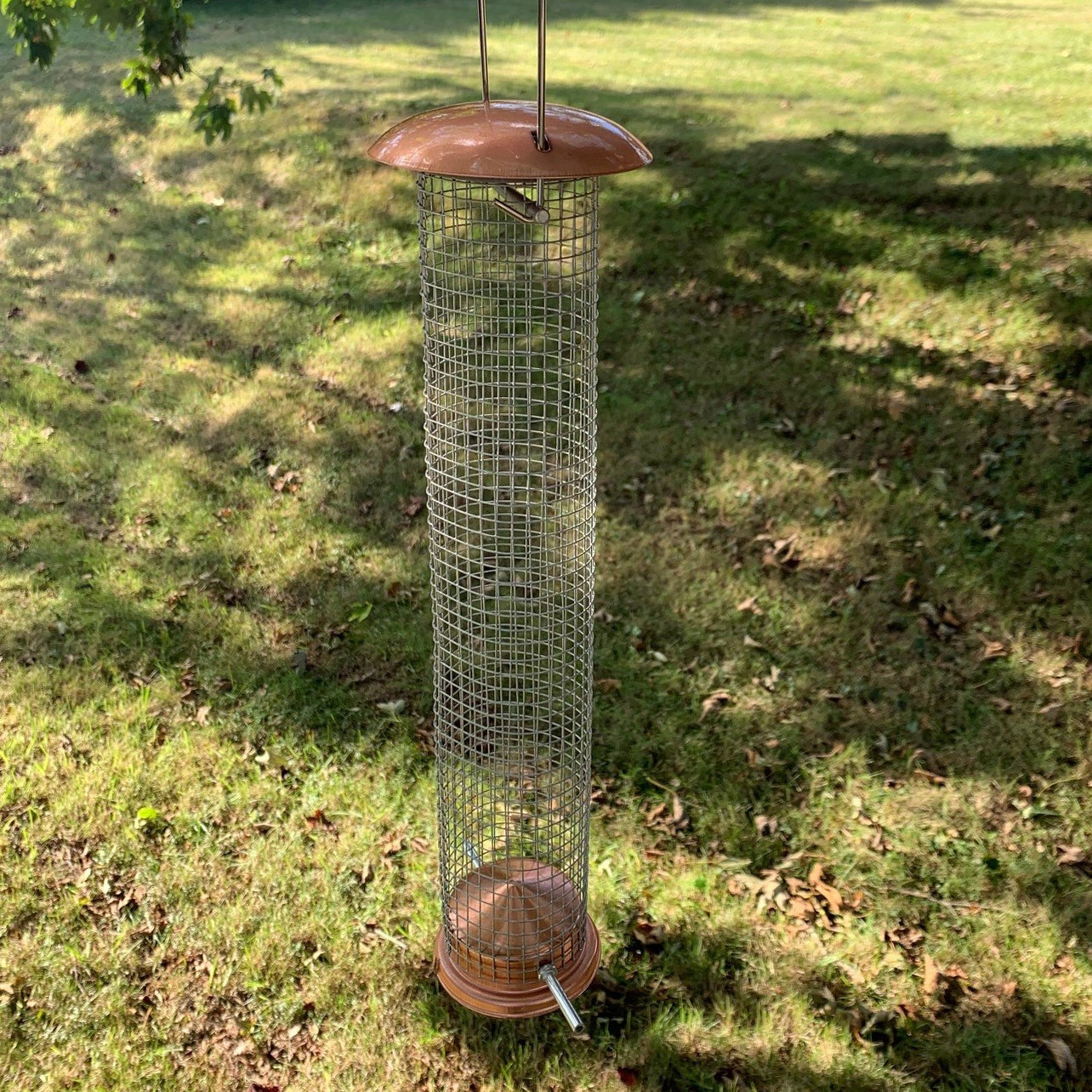 Large Copper Style Hanging Bird Nut Feeder