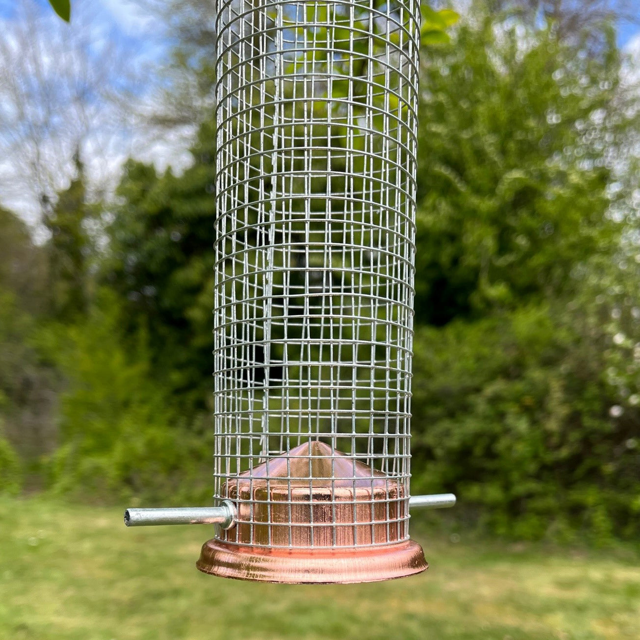 Large Copper Style Hanging Bird Nut Feeder