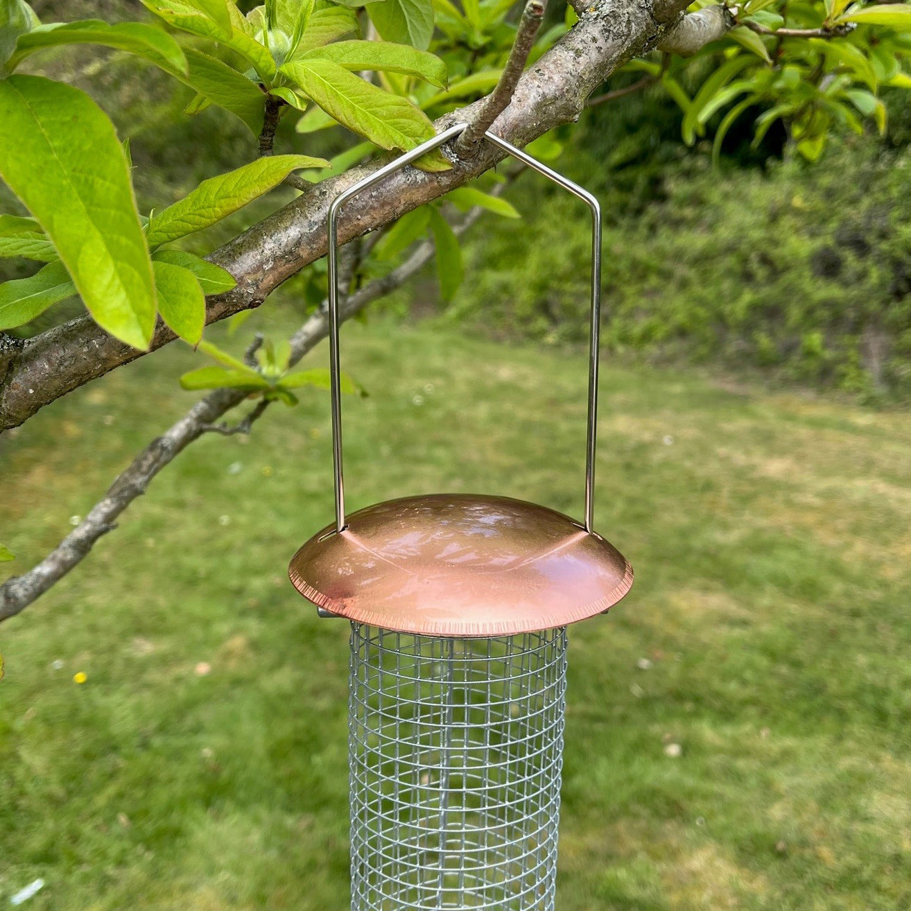 Large Copper Style Hanging Bird Nut Feeder