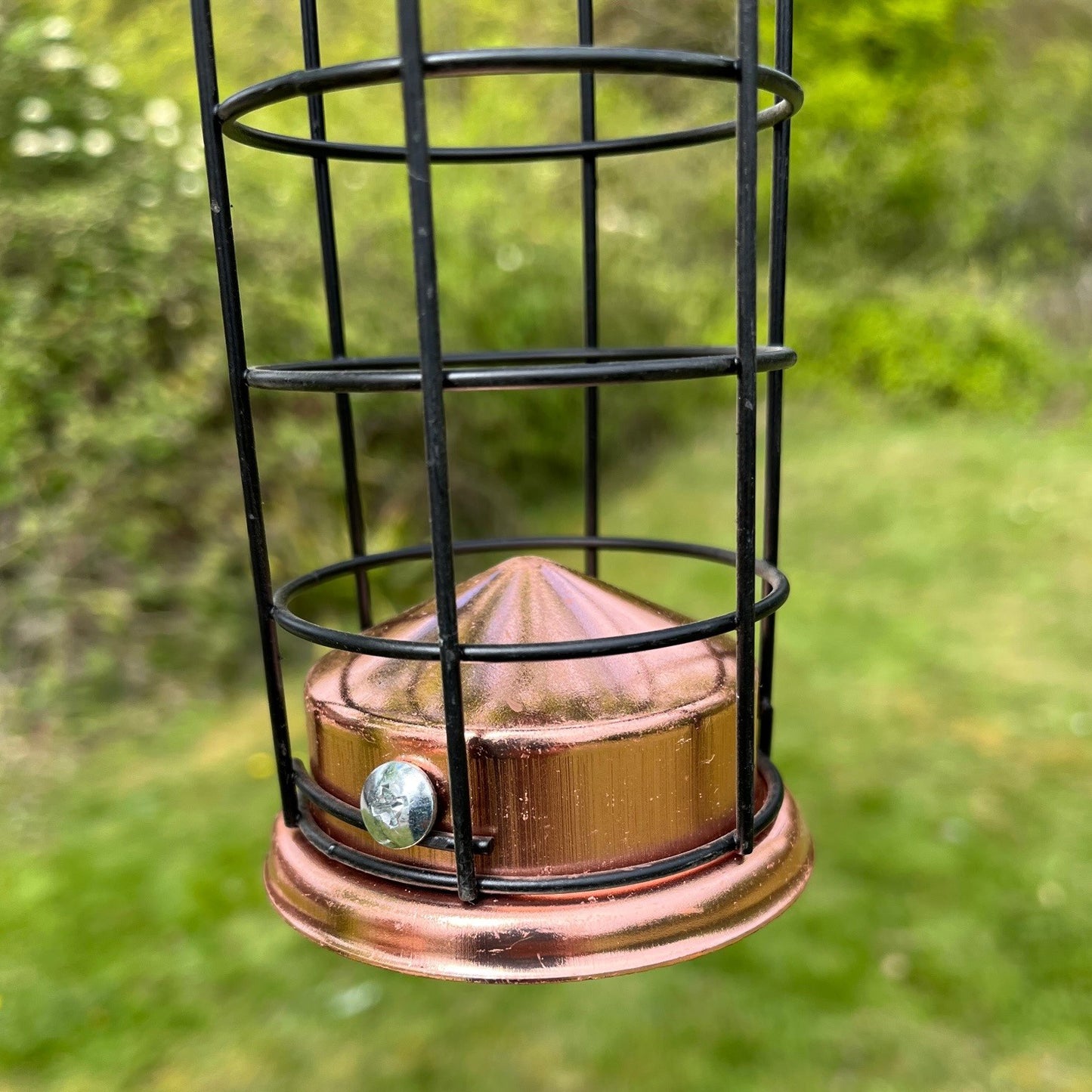 Large Copper Style Hanging Bird Suet Fat Ball Feeder