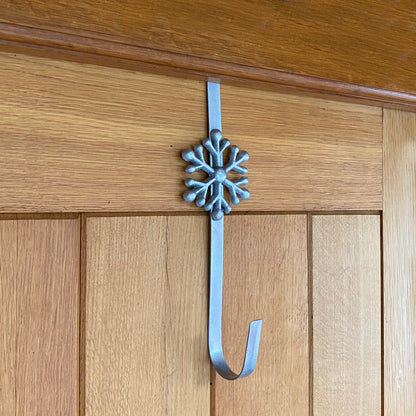 Snowflake Silver Metal Christmas Wreath Door Hanger