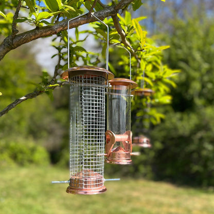 Copper Style Hanging Bird Feeders Seed, Nut and Fatball (Set of 3)