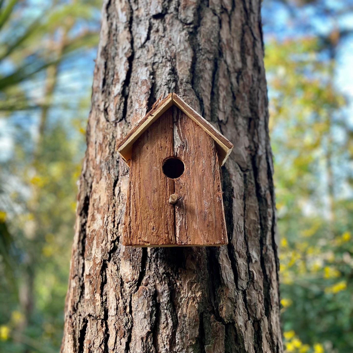 Rustic Barkwood Birdhouse Nest Box