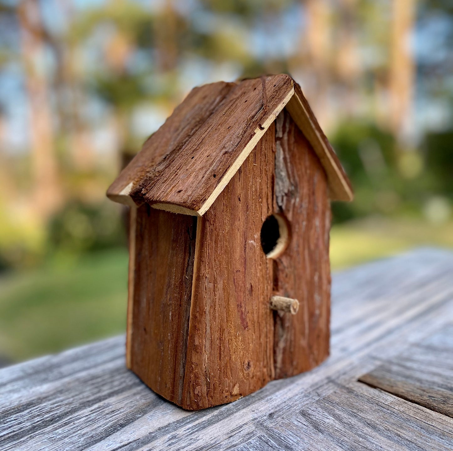 Rustic Barkwood Birdhouse Nest Box