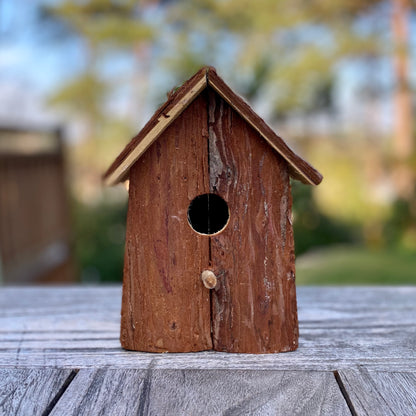 Rustic Barkwood Birdhouse Nest Box