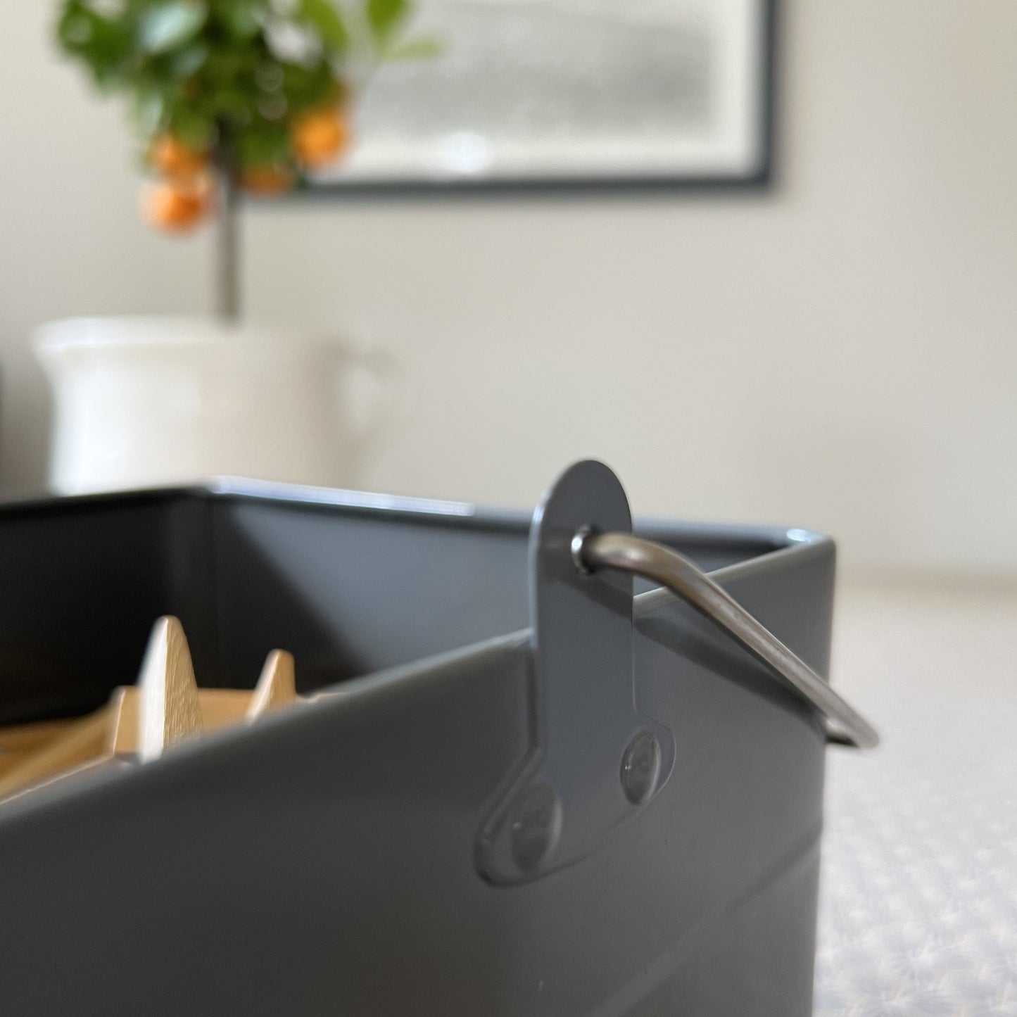 Peg Storage Tin In French Grey