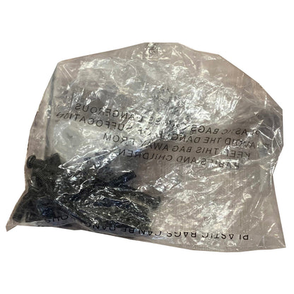 A clear plastic bag containing metal fixings for a Windsor Arch with Gate.