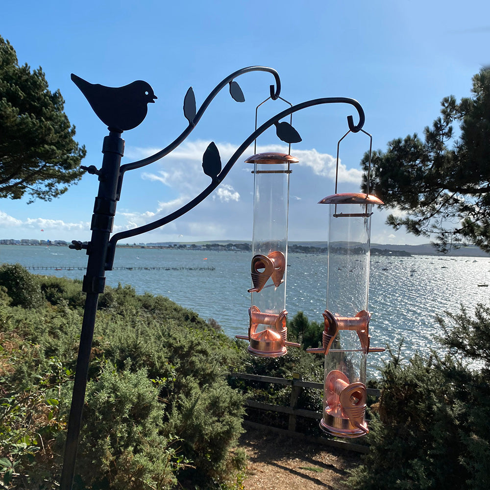 Brownsea Balcony Bird Feeding Station with Two Copper Feeders