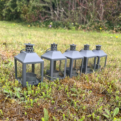 Garda Tealight Candle Lantern (Set of 5) in French Grey