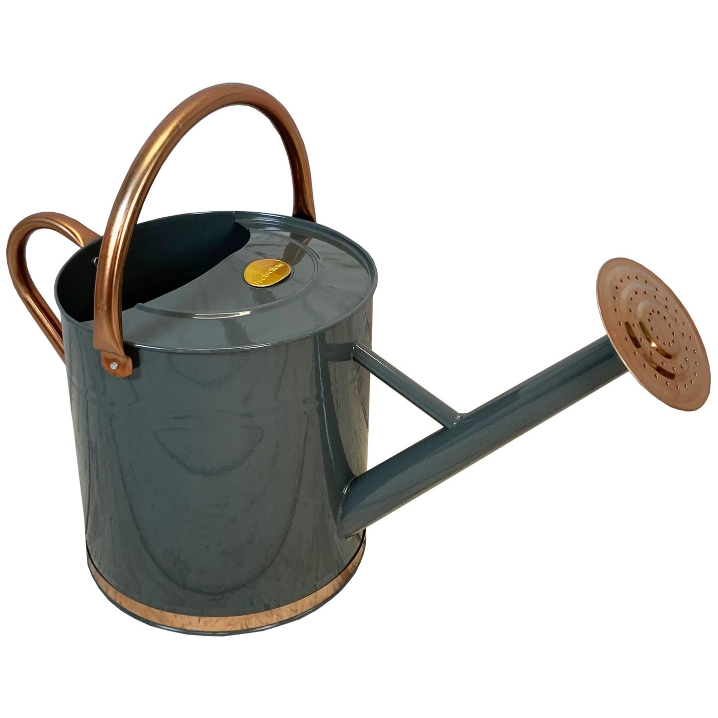 French Grey & Copper Metal Watering Can with Rose (9 Litre) - Special Offer