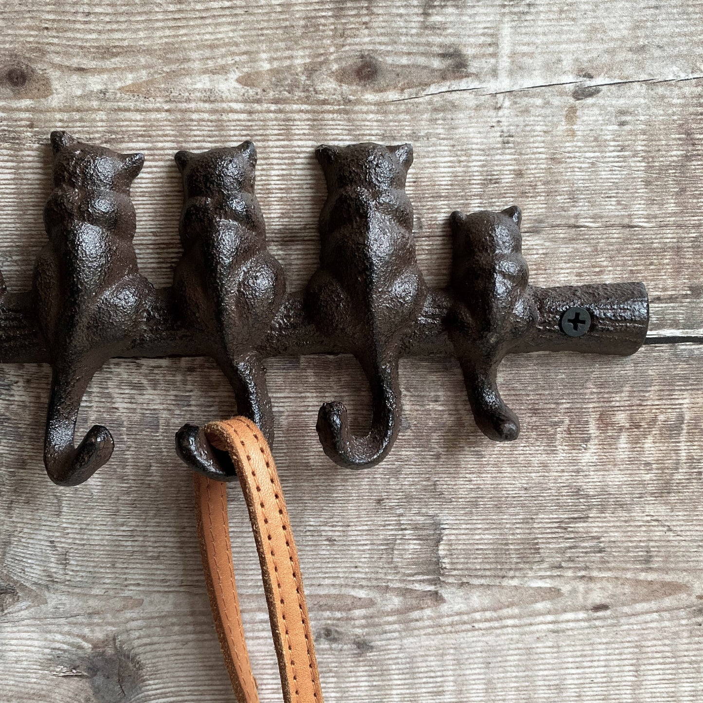 Cat Tail Wall Hook Rack in Cast Iron